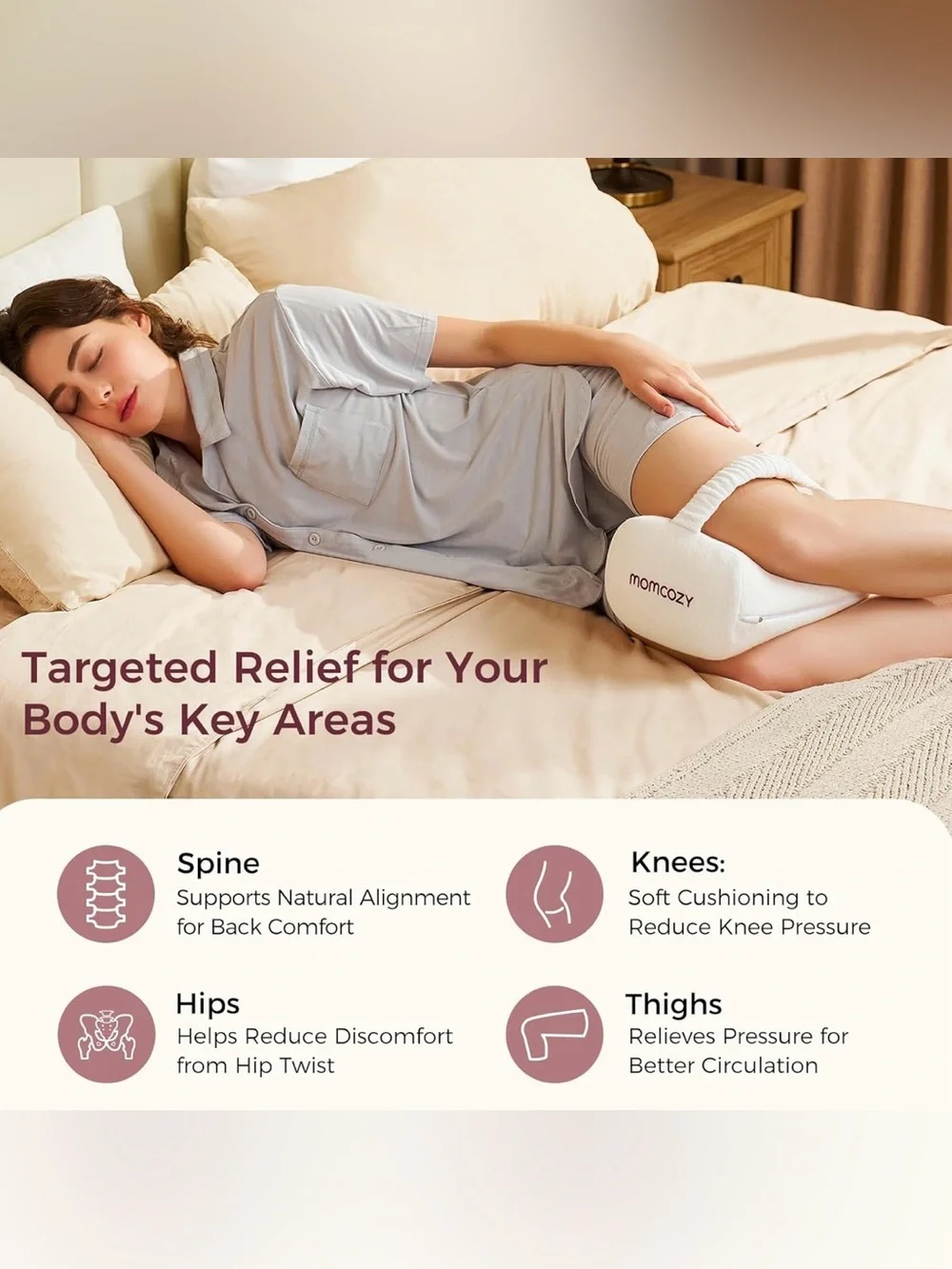 Momcozy Ergonomic Leg Support Pillow